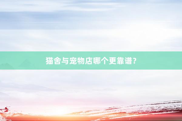 猫舍与宠物店哪个更靠谱？